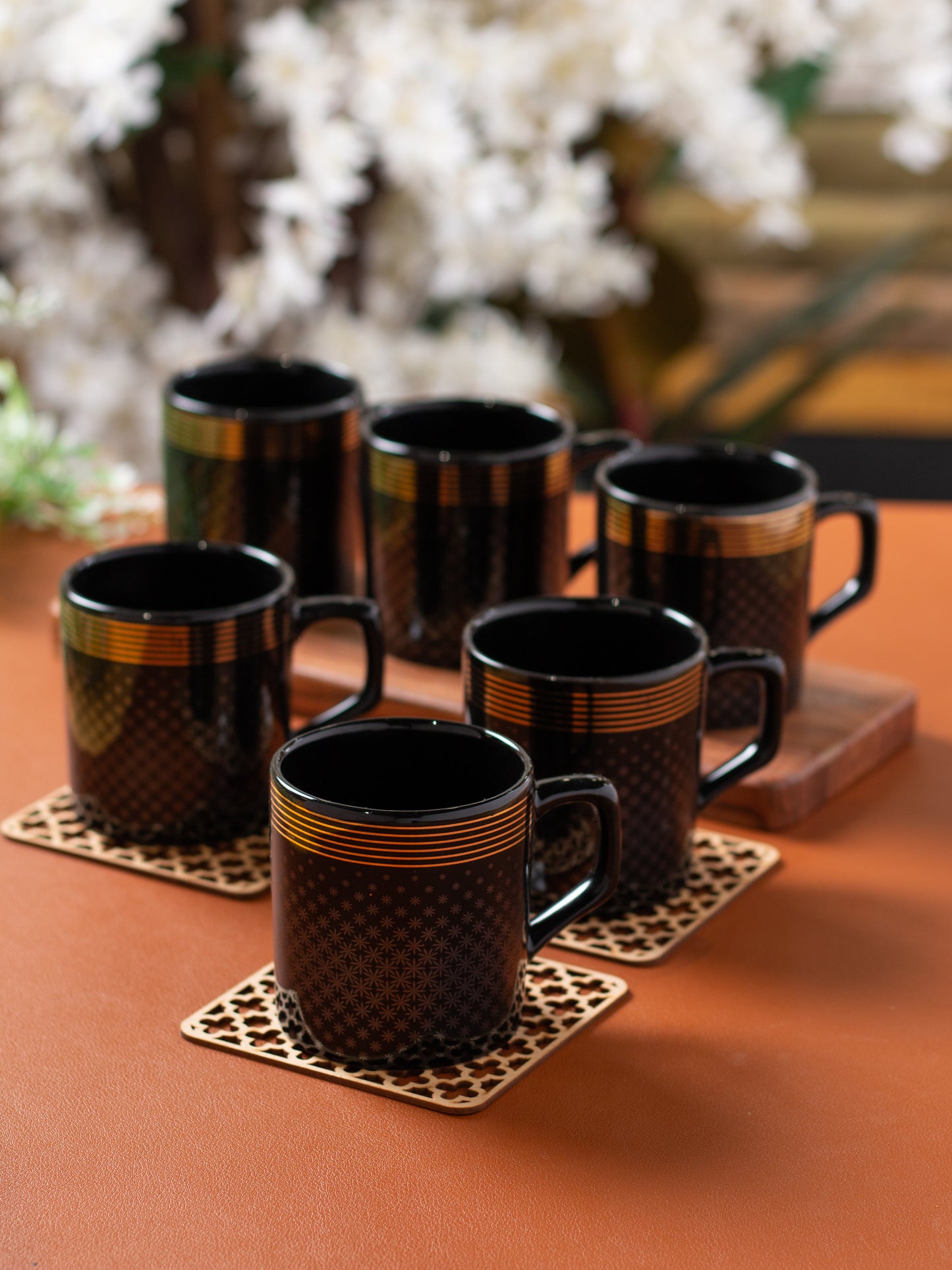 Director Black Gold Coffee & Tea Mugs, 200ml, Set of 6 (606)