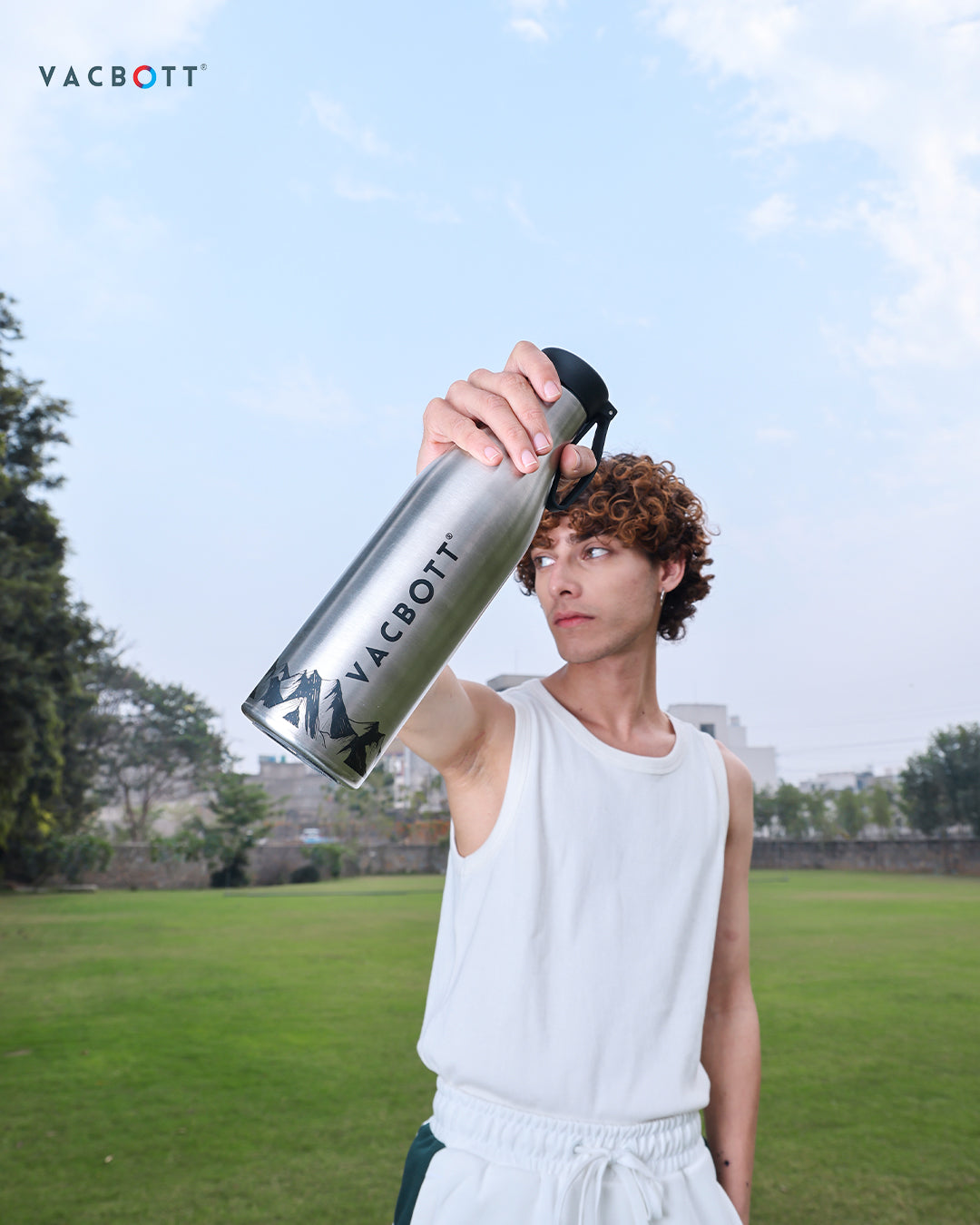 Vacbott Vacuum Bottle, Aspen Double Walled 24 Hours Hot and Cold Water Bottle, BIS Certified, 900ml