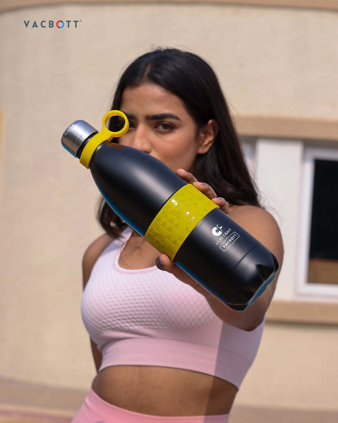 Vacbott Vacuum Bottle, Stark Easy Carry Double Walled 24 Hours Hot and Cold Water Bottle, 1000ml