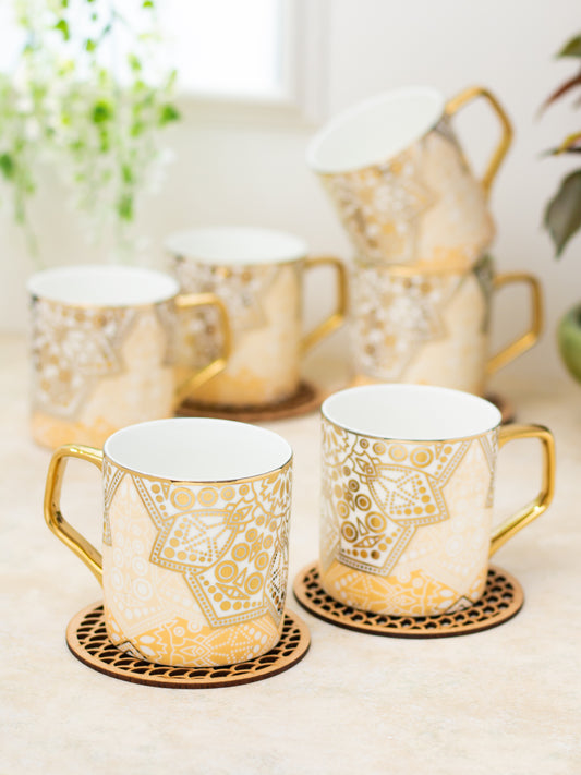 Director Ebony Coffee & Tea Mugs, 200ml, Set of 6 (E601)