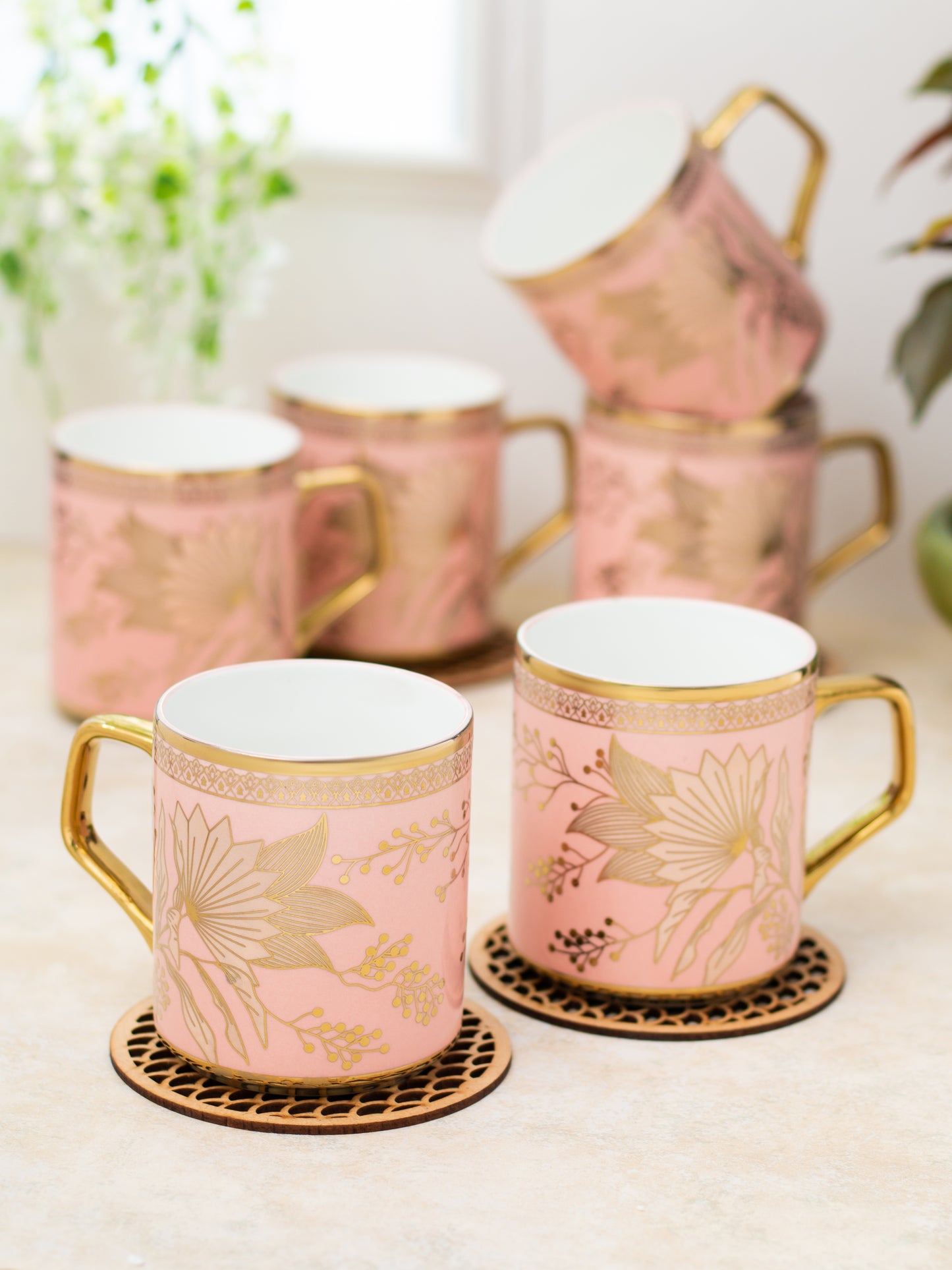 Director Ebony Coffee & Tea Mugs, 200ml, Set of 6 (E603)