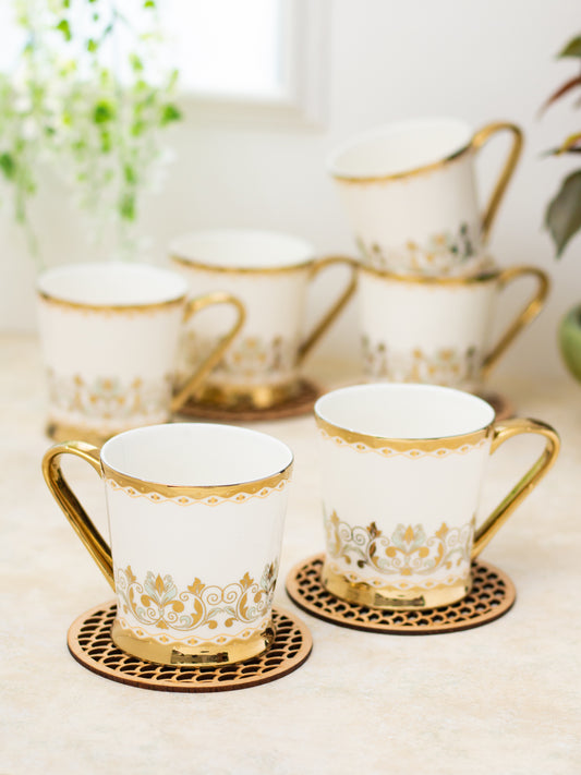 Peter Ebony Coffee & Tea Mugs, 170ml, Set of 6 (E699)