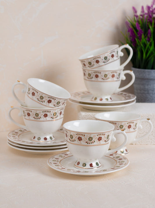 JCPL Jade Aroma Cup & Saucer, 170ml, Set of 12 (6 Cups + 6 Saucers) (AS1)