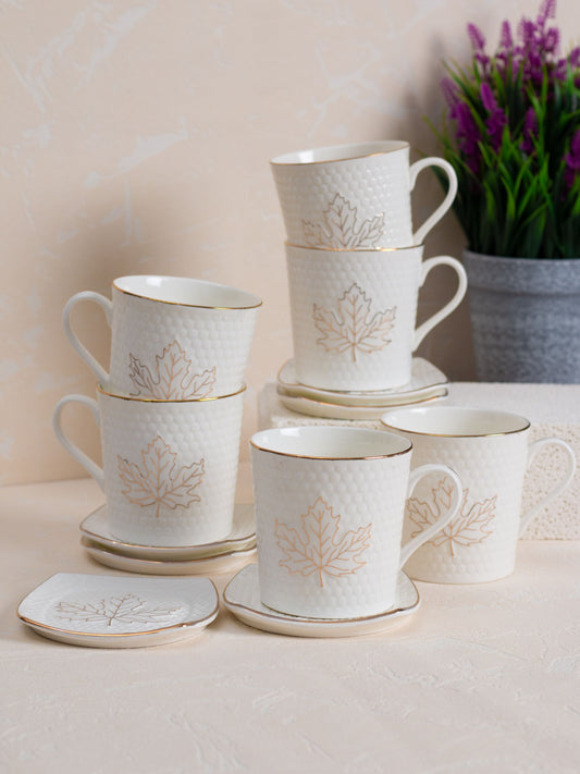 JCPL Abode Chinar Coffee & Tea Mug with Coaster Set of (6 Cups + 6 Coaster) (401)