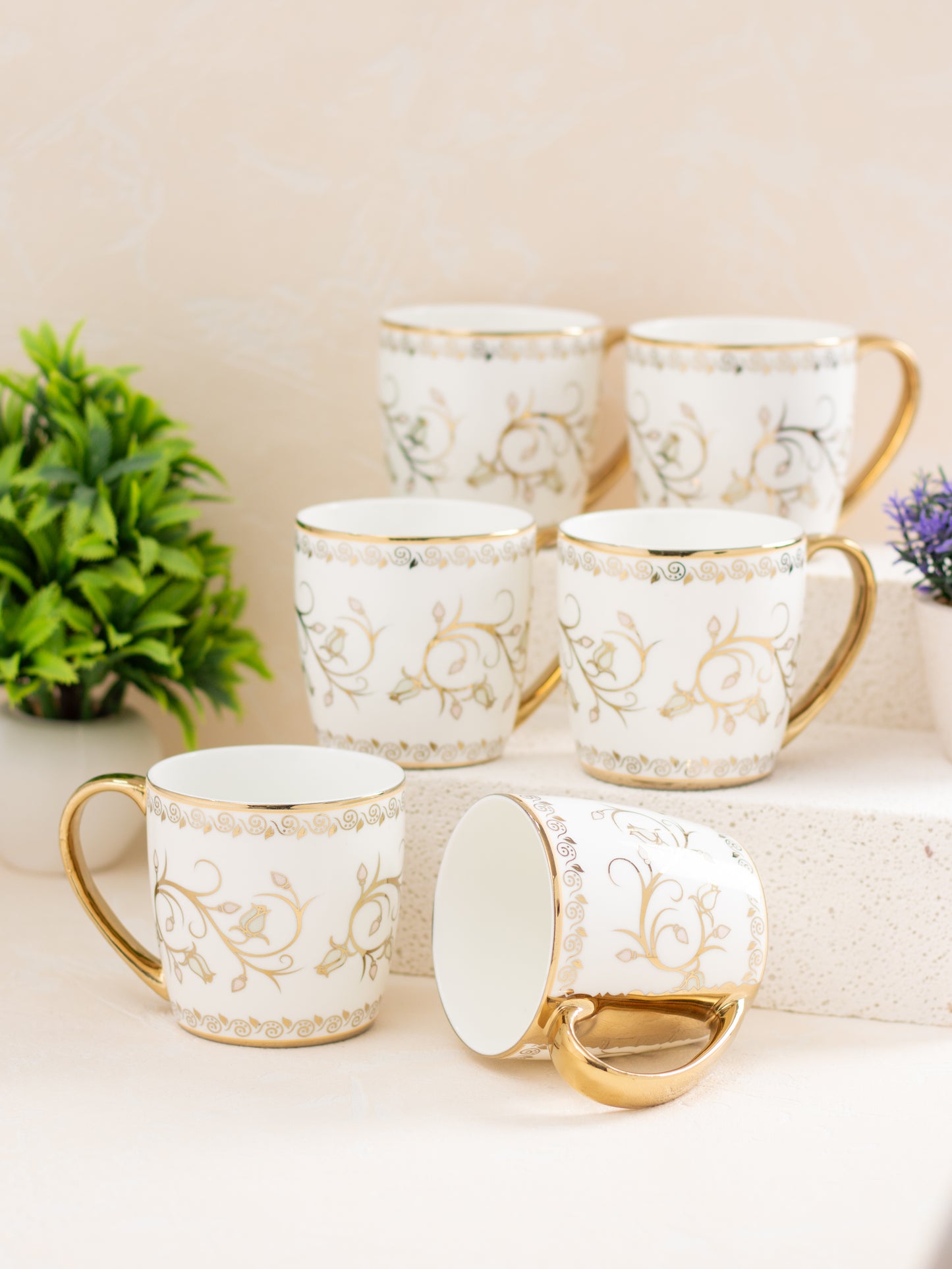 JCPL Alton Ebony Coffee & Tea Mug Set of 6 (E601)