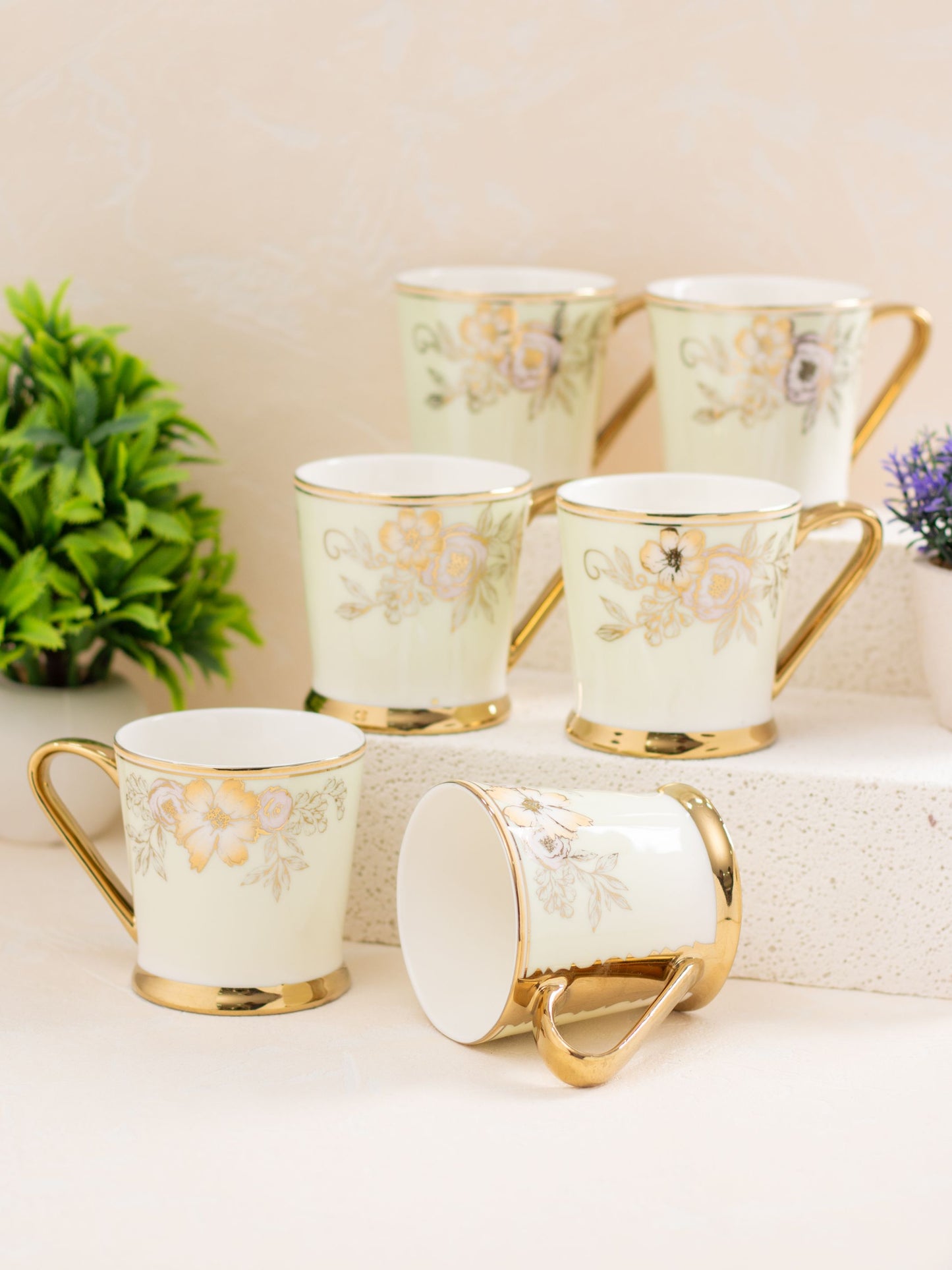 JCPL Peter Ebony Coffee & Tea Mug Set of 6 (E640)