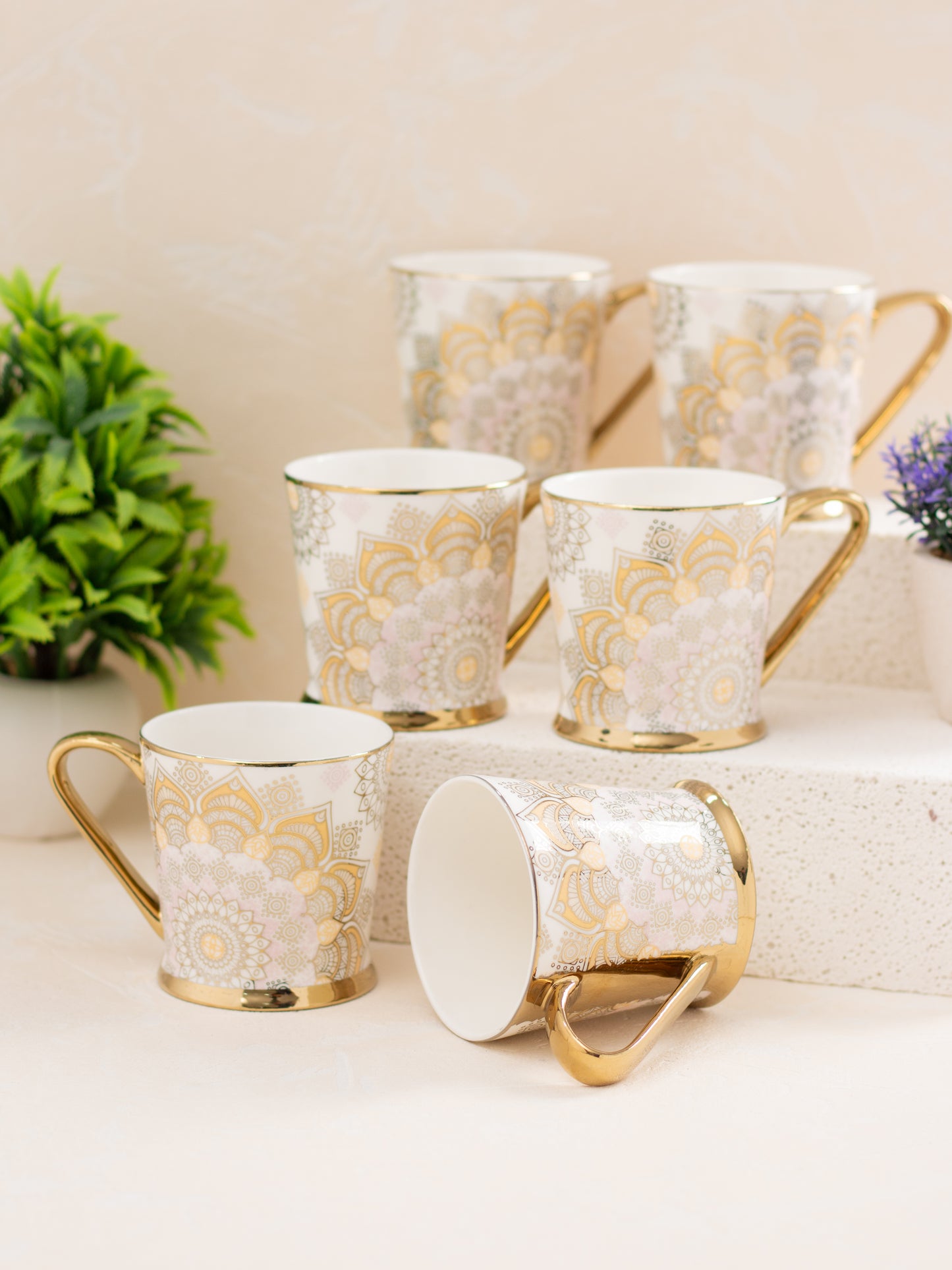 JCPL Peter Ebony Coffee & Tea Mug Set of 6 (E637)