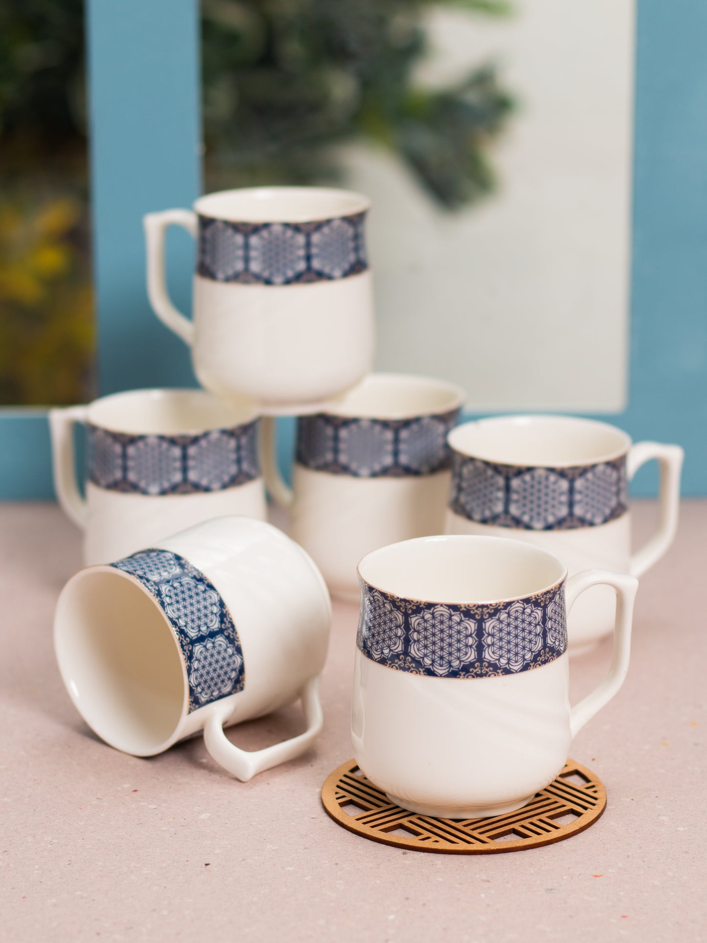 JCPL New Lily Super Coffee & Tea Mug Set of 6 (382)