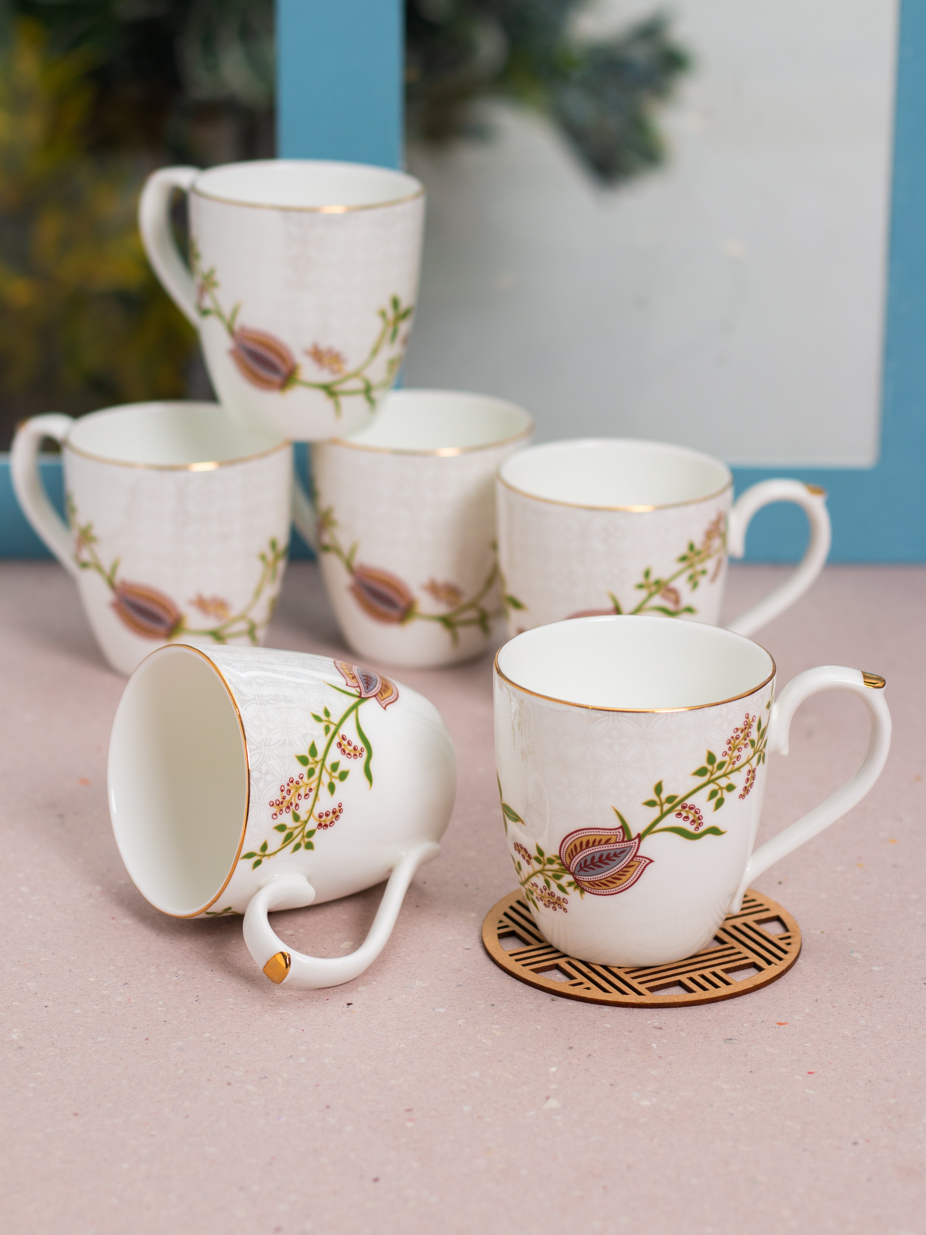 Buy Polo Luminous Coffee & Tea Mug Set of 6 (LM502) Online Clay Craft