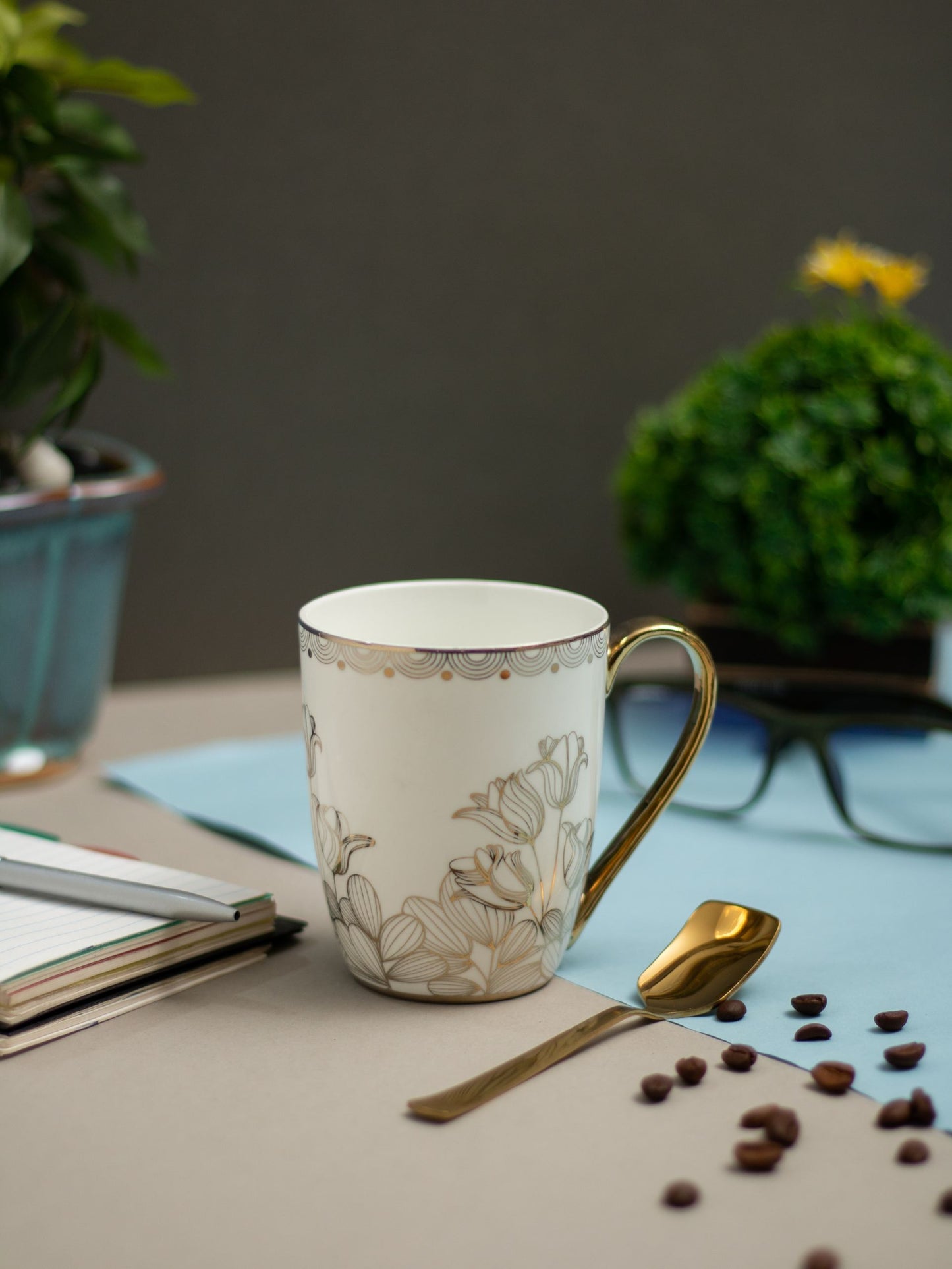 JCPL Oxford Ebony Coffee/ Milk Mug, 1 Piece, 310ml (E602)