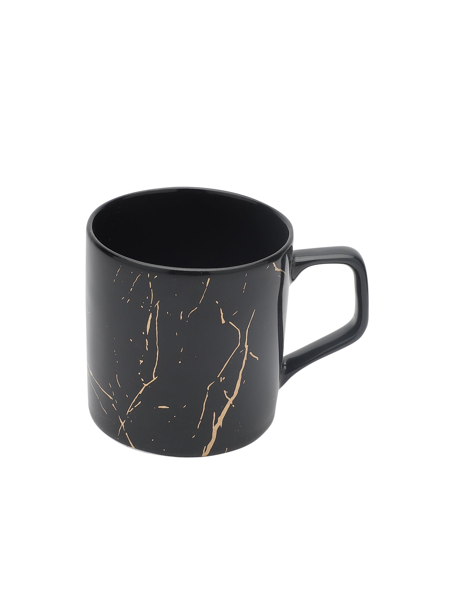 Director Marble Monochrome Black Gold Coffee & Tea Mugs, 220ml, Set of 6