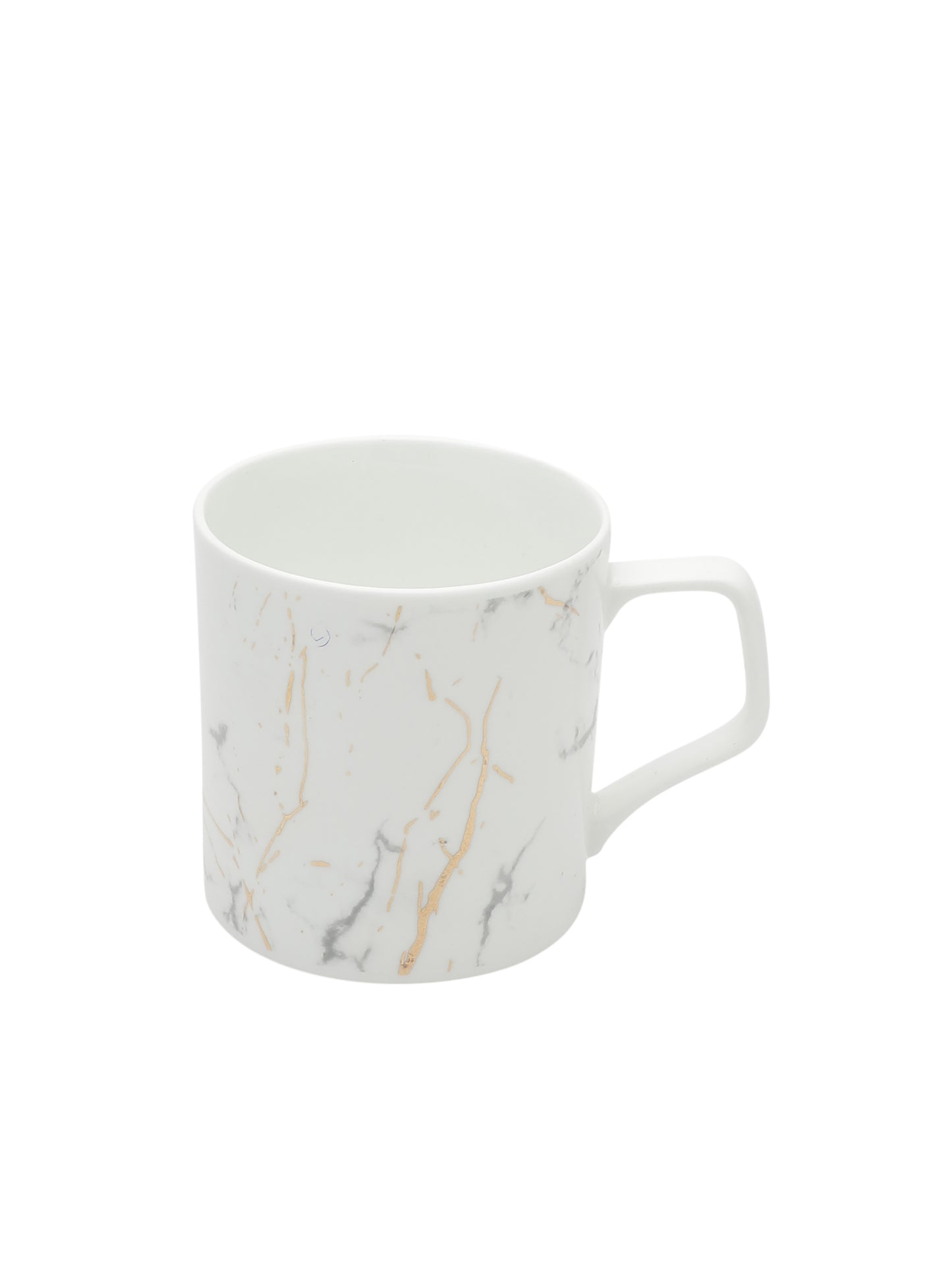 Director Marble Monochrome White Gold Coffee & Tea Mugs, 220ml, Set of 6