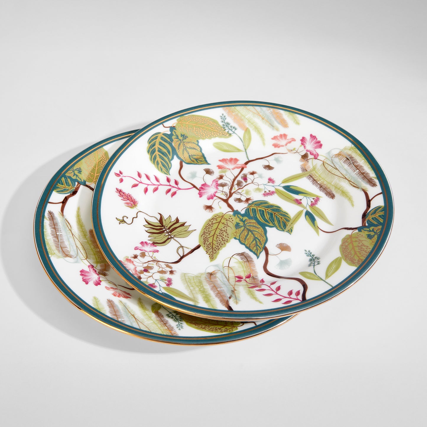 India Circus Grandeur Greens Georgian Dinner Set - 40 Pieces