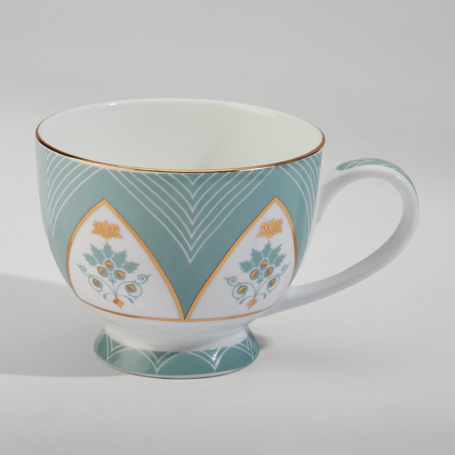 India Circus Regal Romance Olive Cup Saucer Set of 12 Pcs