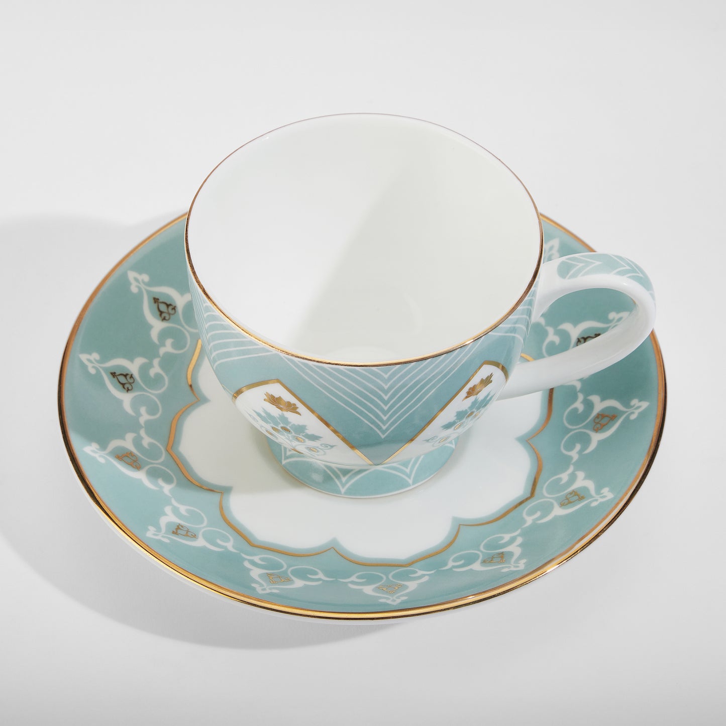 India Circus Regal Romance Olive Cup Saucer Set of 12 Pcs