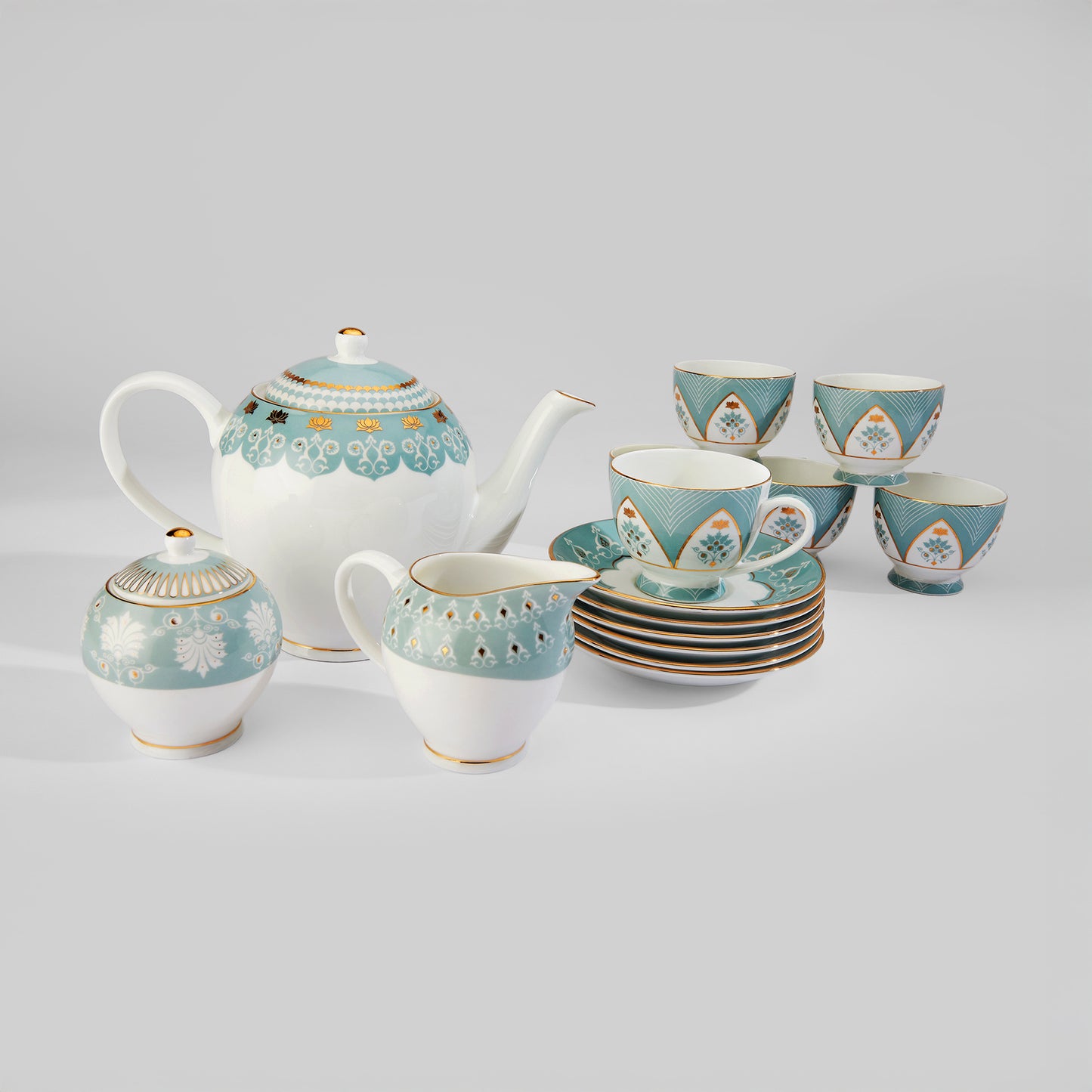 India Circus Regal Romance Olive Tea Set