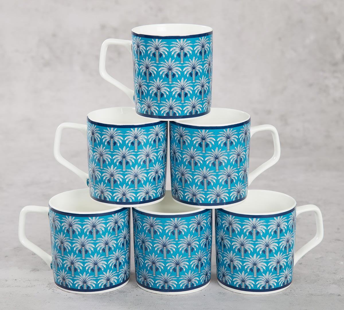 India Circus Mystical Gardens Coffee & Tea Mug Set of 6, 200ml Each