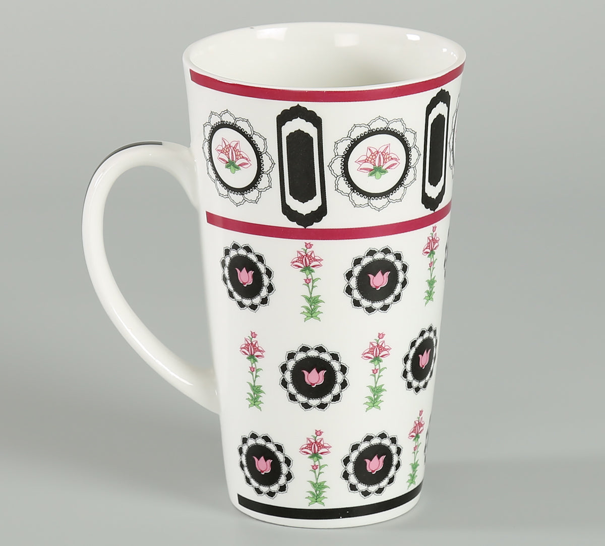 India Circus Appliqued Harmony Conical Tall Milk/ Coffee Mugs 600ml Set of 2