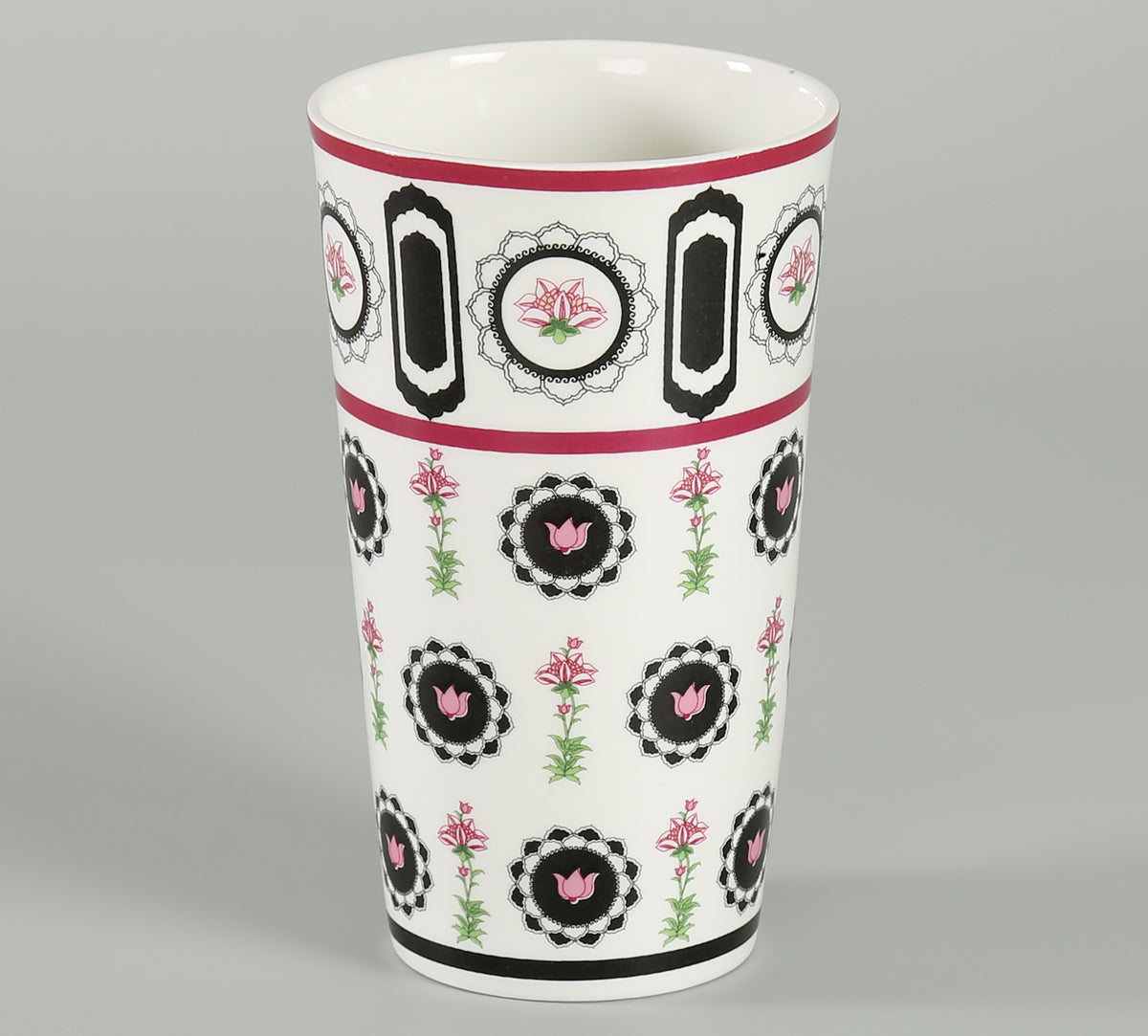 India Circus Appliqued Harmony Conical Tall Milk/ Coffee Mugs 600ml Set of 2