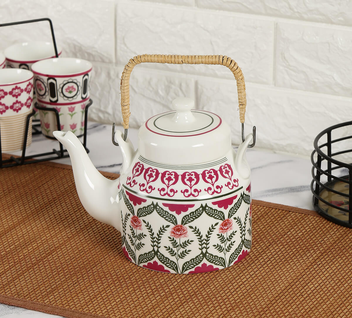 India Circus Floral Fountain Desi Kettle 1Pc