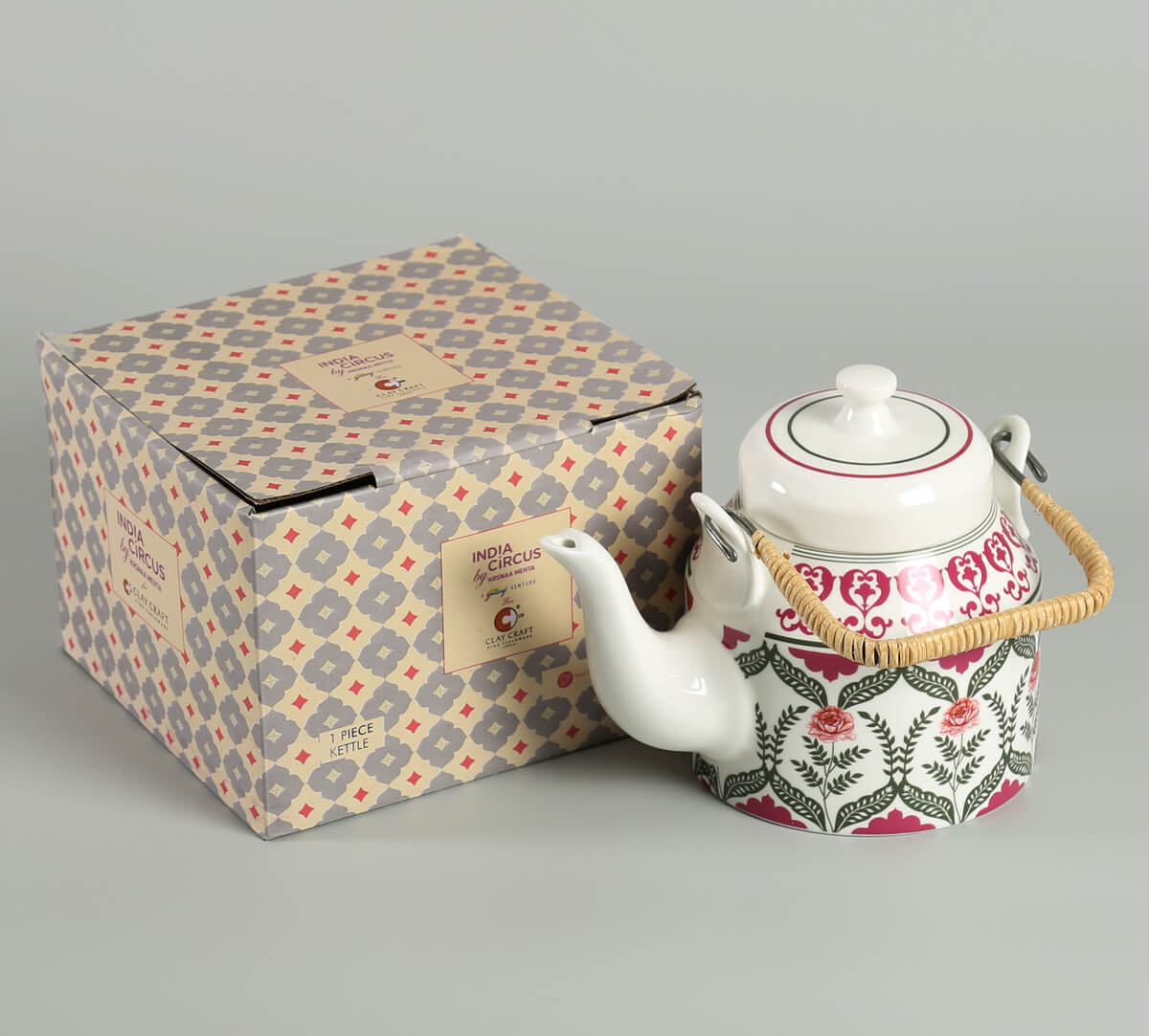 India Circus Floral Fountain Desi Kettle 1Pc