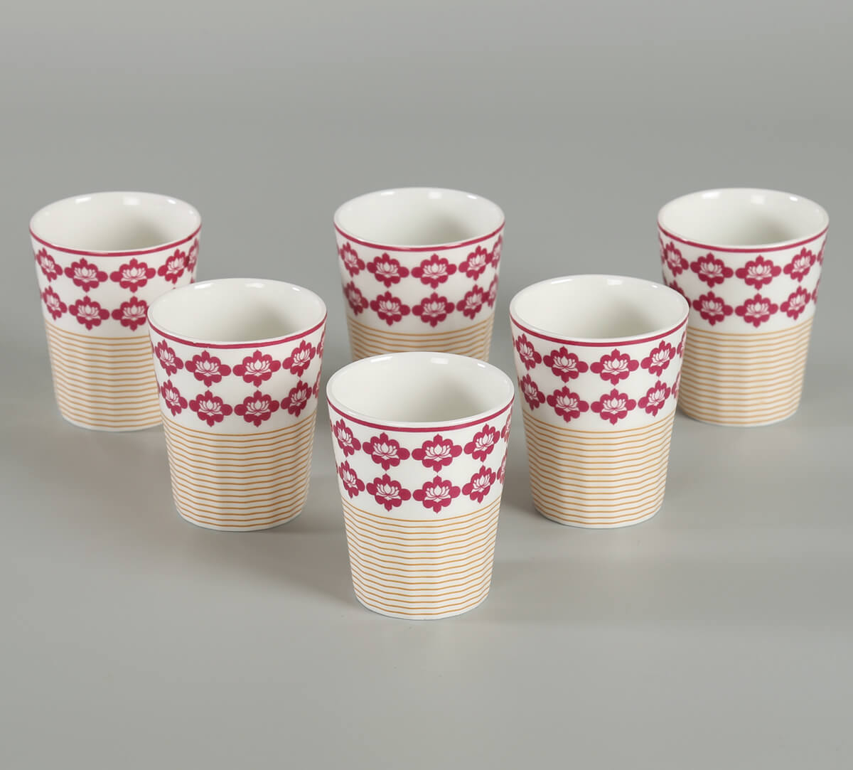India Circus Verdure Mystery Tea Cup/ Chai Glass/ Cutting Chai Tumblers 140ml (Set of 6)