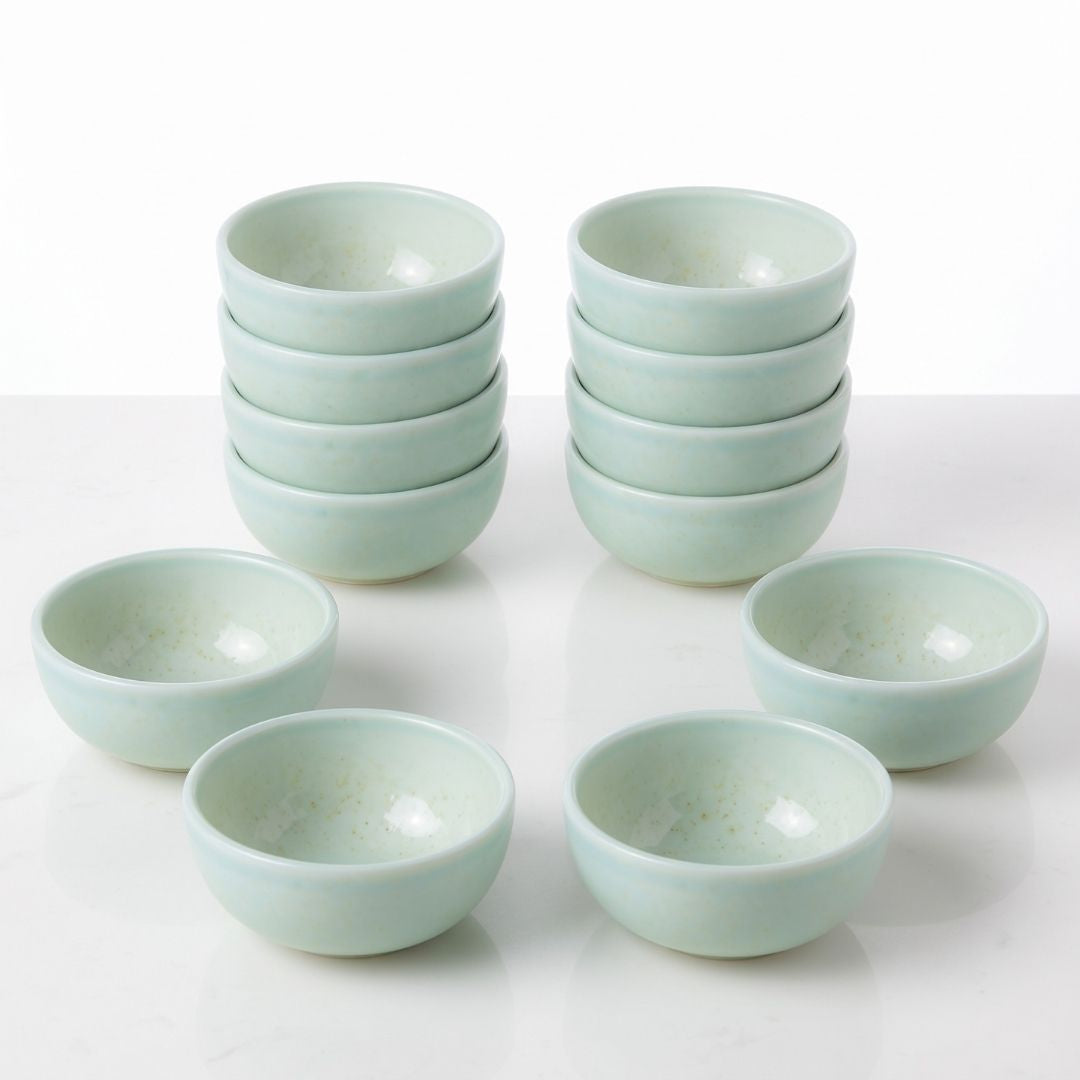 JCPL Fine Porcelain Medium Veg Bowl for Family of 12 | Blue Solid | Glossy Finish Home, Office & Gifting (12 Pieces)