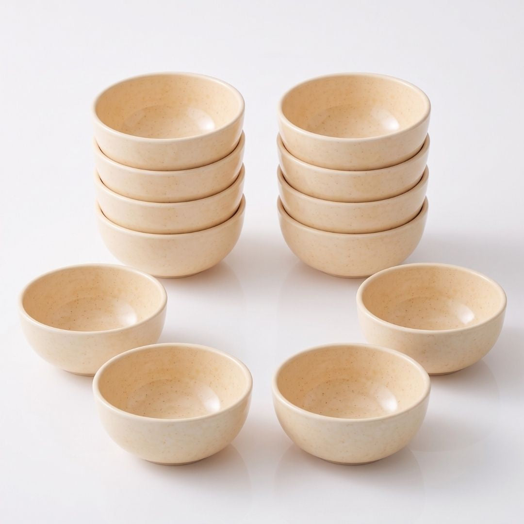 JCPL Fine Porcelain Medium Veg Bowl for Family of 12 | Blue Solid | Glossy Finish Home, Office & Gifting (12 Pieces)
