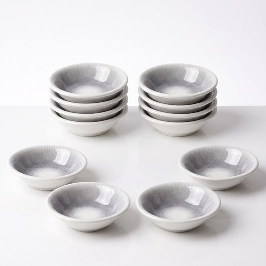 JCPL Porcelain Medium Snack Bowl, Sway Textures, Glossy Finish, 120ml, Set of 12