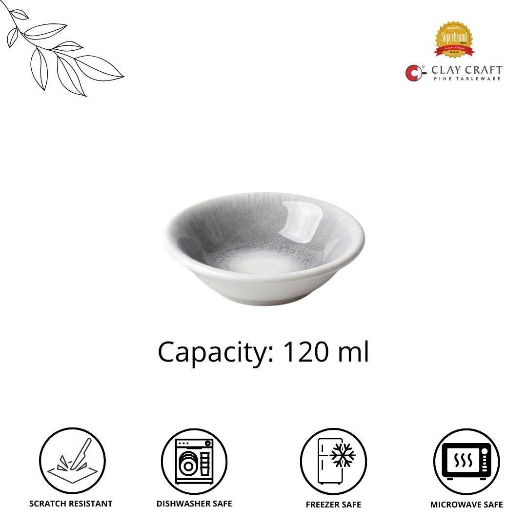 JCPL Fine Porcelain Medium Veg Bowl for Family of 12 | Sway Textures | Glossy Finish Home, Office & Gifting (12 Pieces)