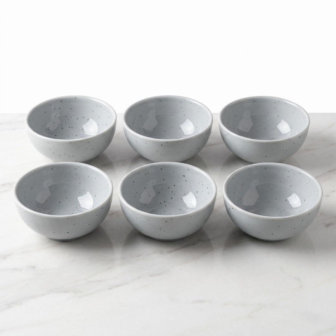 JCPL Fine Porcelain Medium Veg Bowl for Family of 6 | Green Solid | Matte Finish Home, Office & Gifting (6 Pieces)