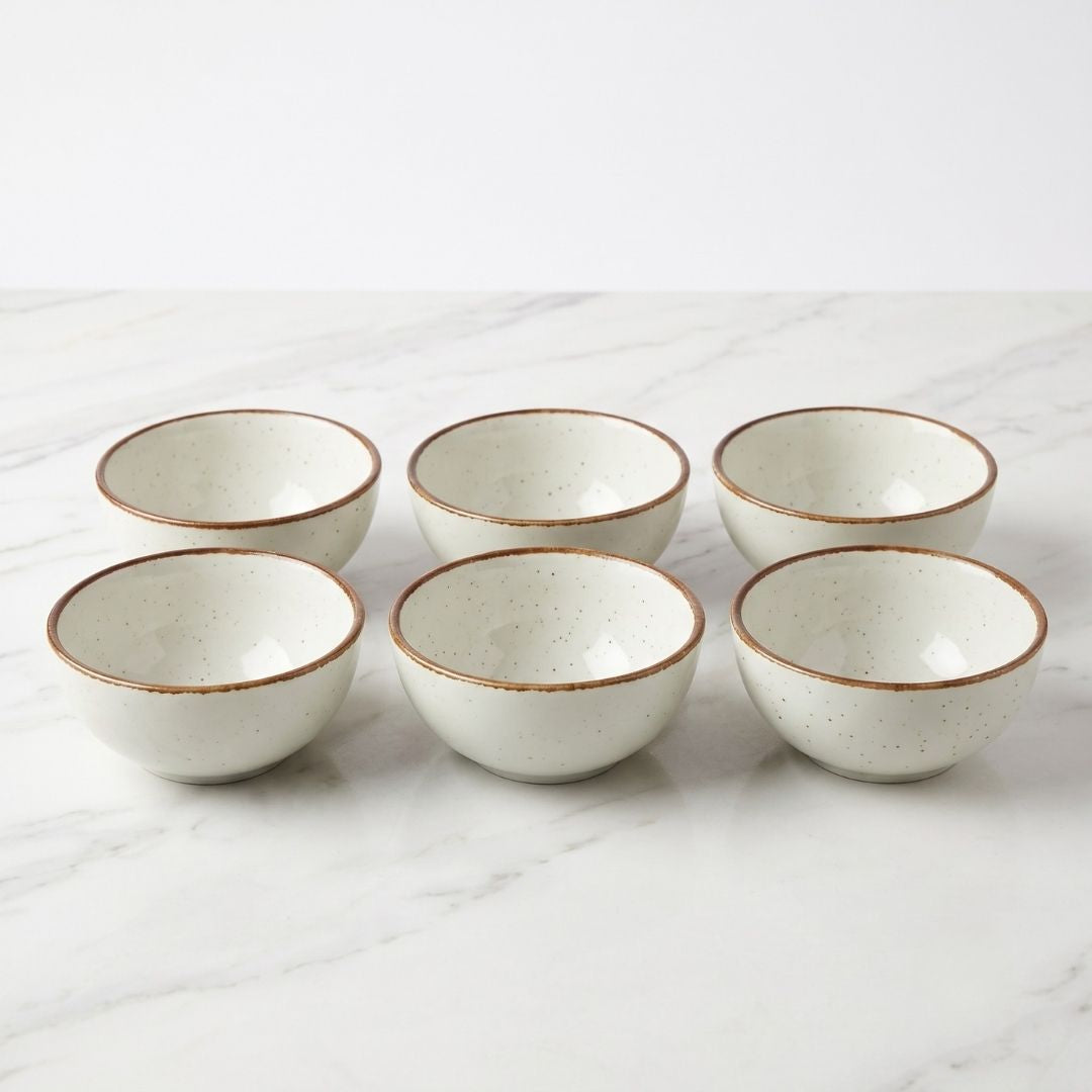 JCPL Fine Porcelain Medium Veg Bowl for Family of 6 | Green Solid | Matte Finish Home, Office & Gifting (6 Pieces)