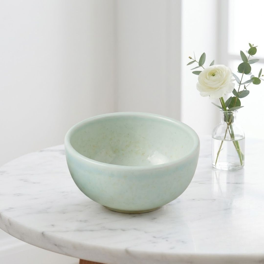 JCPL Fine Porcelain Medium Veg Bowl for Family of 6 | Forest Green Solid | Glossy Finish Home, Office & Gifting (6 Pieces)