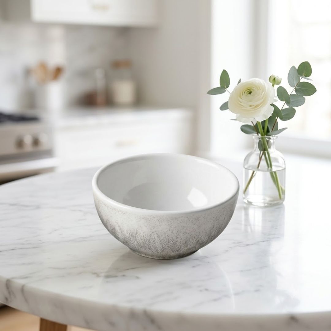 JCPL Fine Porcelain Medium Veg Bowl for Family of 6 | Aroma Textures | Glossy Finish Home, Office & Gifting (6 Pieces)