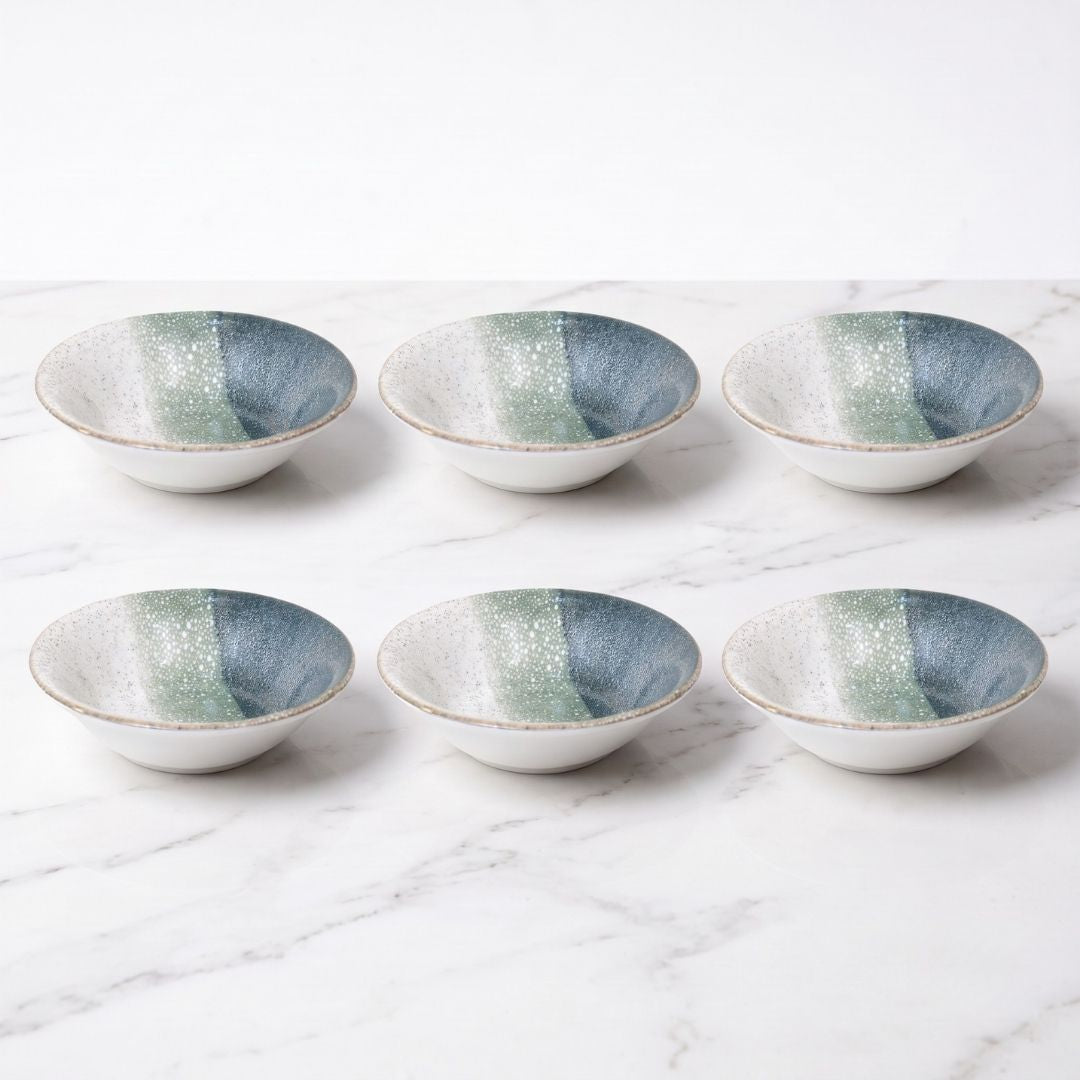 JCPL Fine Porcelain Medium Veg Bowl for Family of 6 | Coral Textures | Glossy Finish Home, Office & Gifting (6 Pieces)