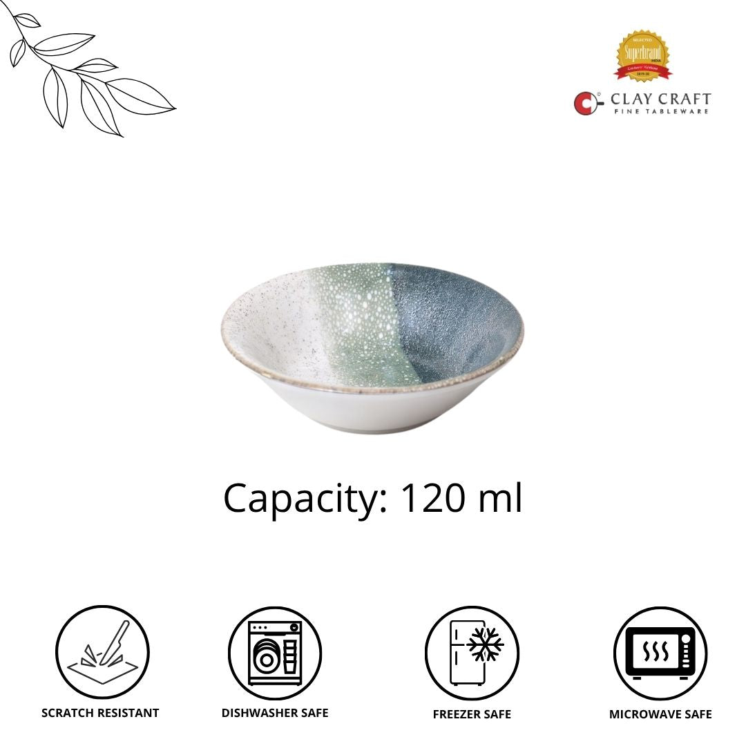 JCPL Fine Porcelain Medium Veg Bowl for Family of 6 | Coral Textures | Glossy Finish Home, Office & Gifting (6 Pieces)