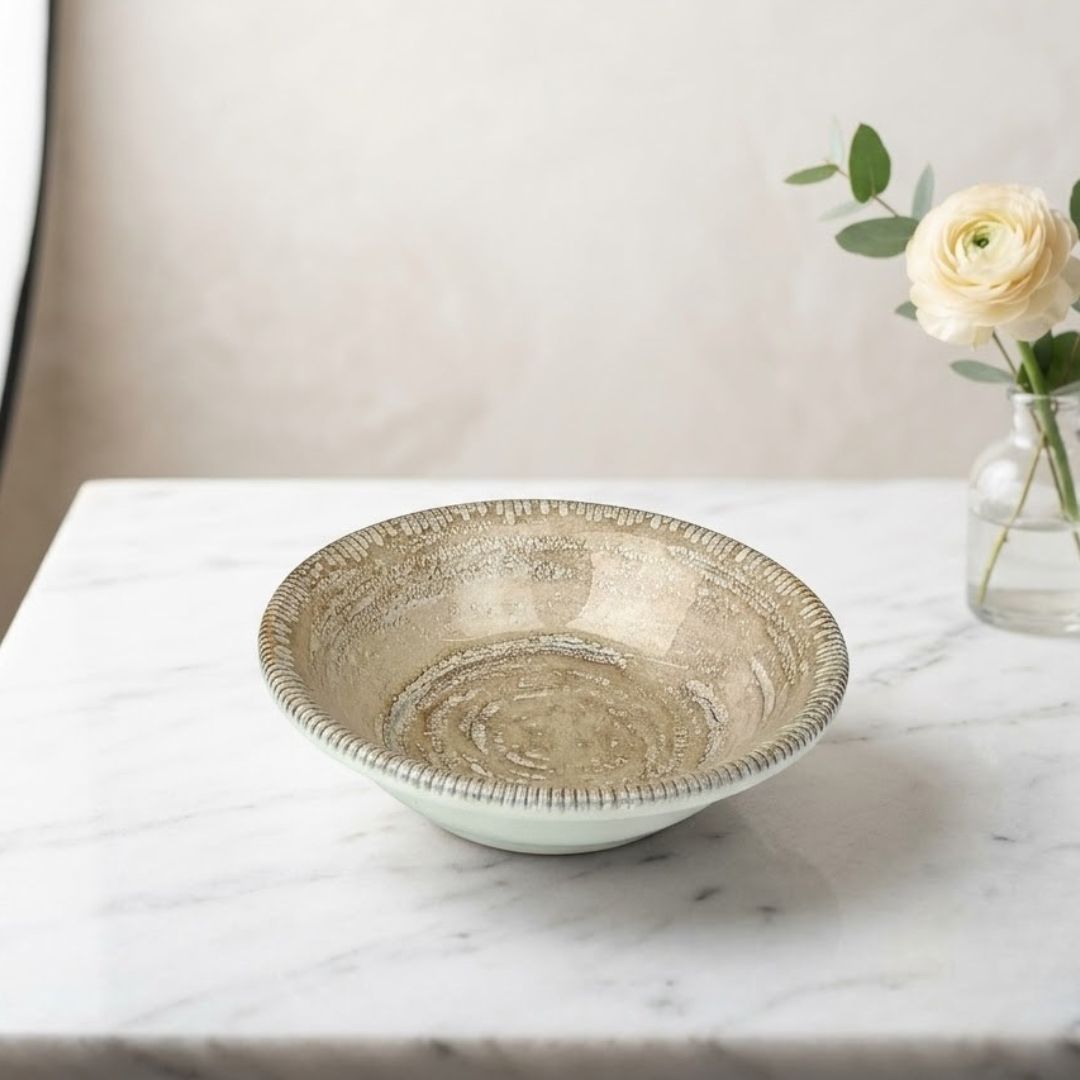 JCPL Fine Porcelain Medium Veg Bowl for Family of 6 | Ground Textures | Glossy Finish Home, Office & Gifting (6 Pieces)