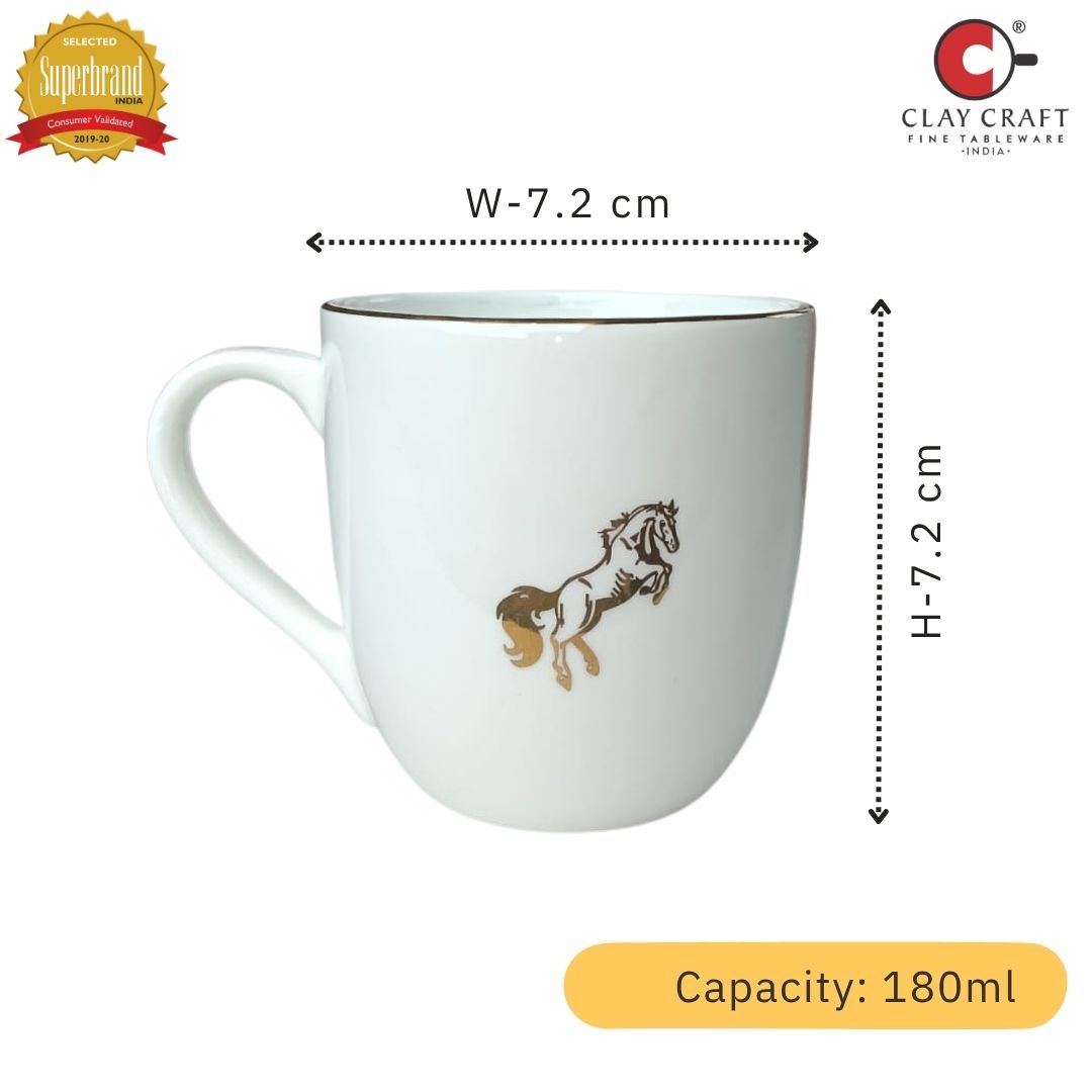JCPL Oscar Clark Chetak Tea & Coffee Mugs, Set of 6, 180 ml