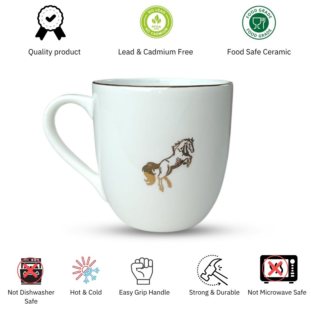 JCPL Oscar Clark Chetak Tea & Coffee Mugs, Set of 6, 180 ml