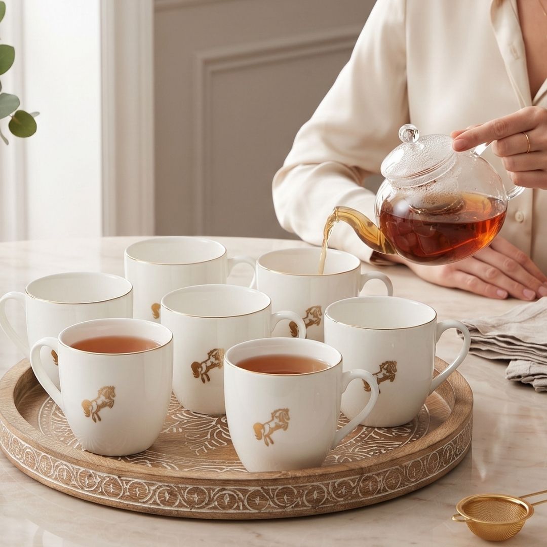 JCPL Oscar Clark Chetak Tea & Coffee Mugs, Set of 6, 180 ml