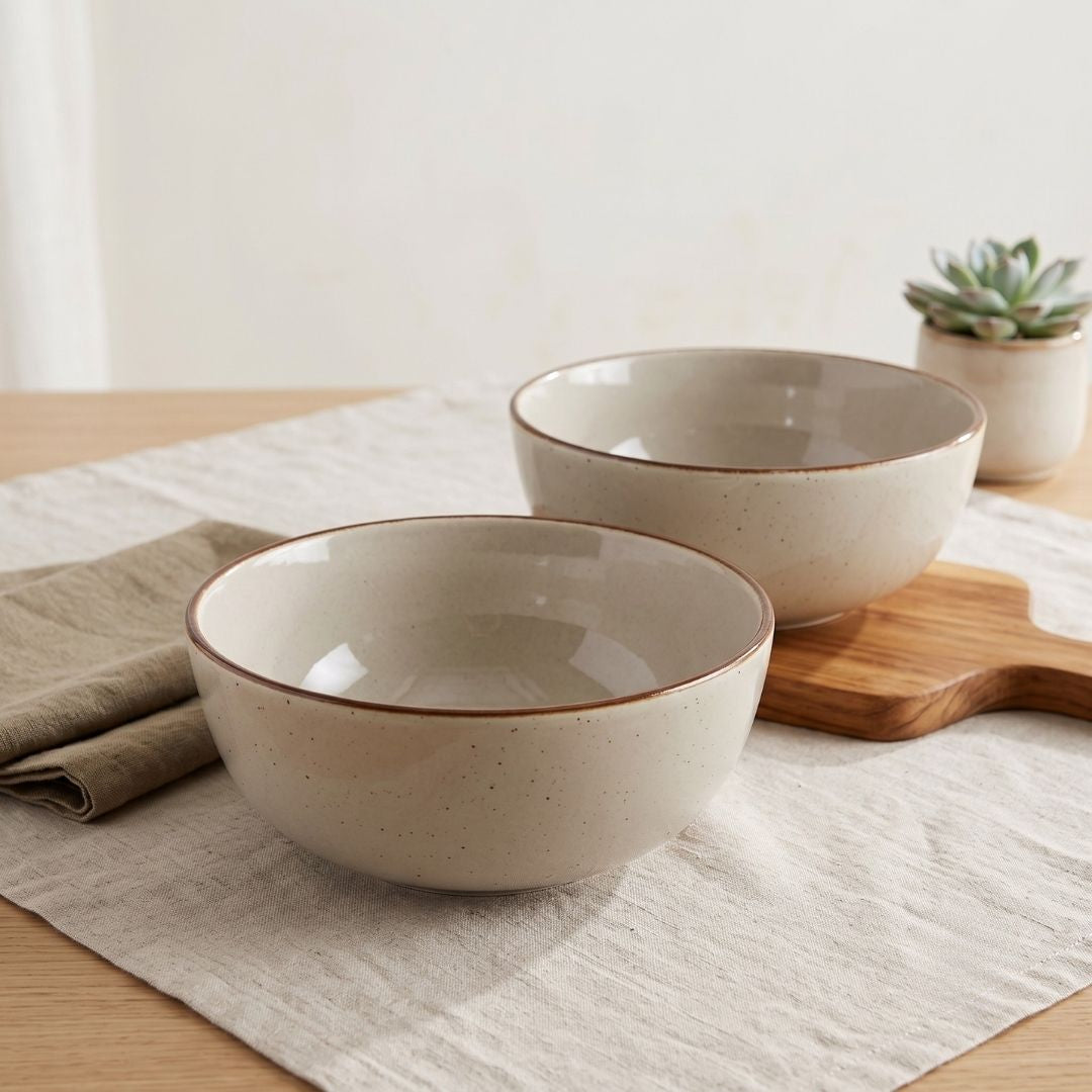 JCPL Fine Porcelain Serving Bowl (600 ml) for Family of 2 Smoke Solid Glossy Finish 300ml, (2 Pieces)