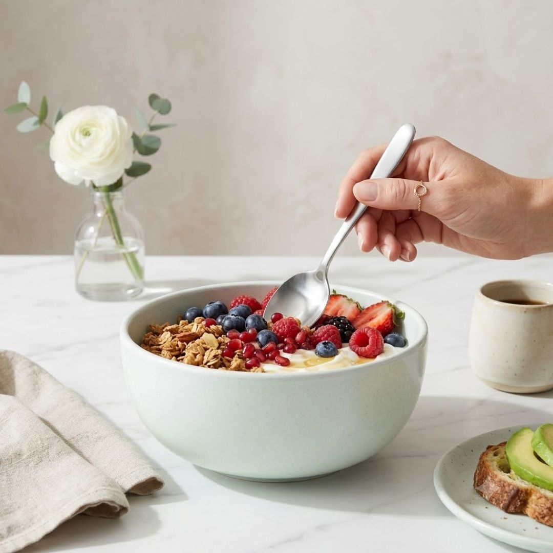 JCPL Fine Porcelain Serving Bowl for Family of 2 Blue Solid Glossy Finish 750ml, (2 Pieces)