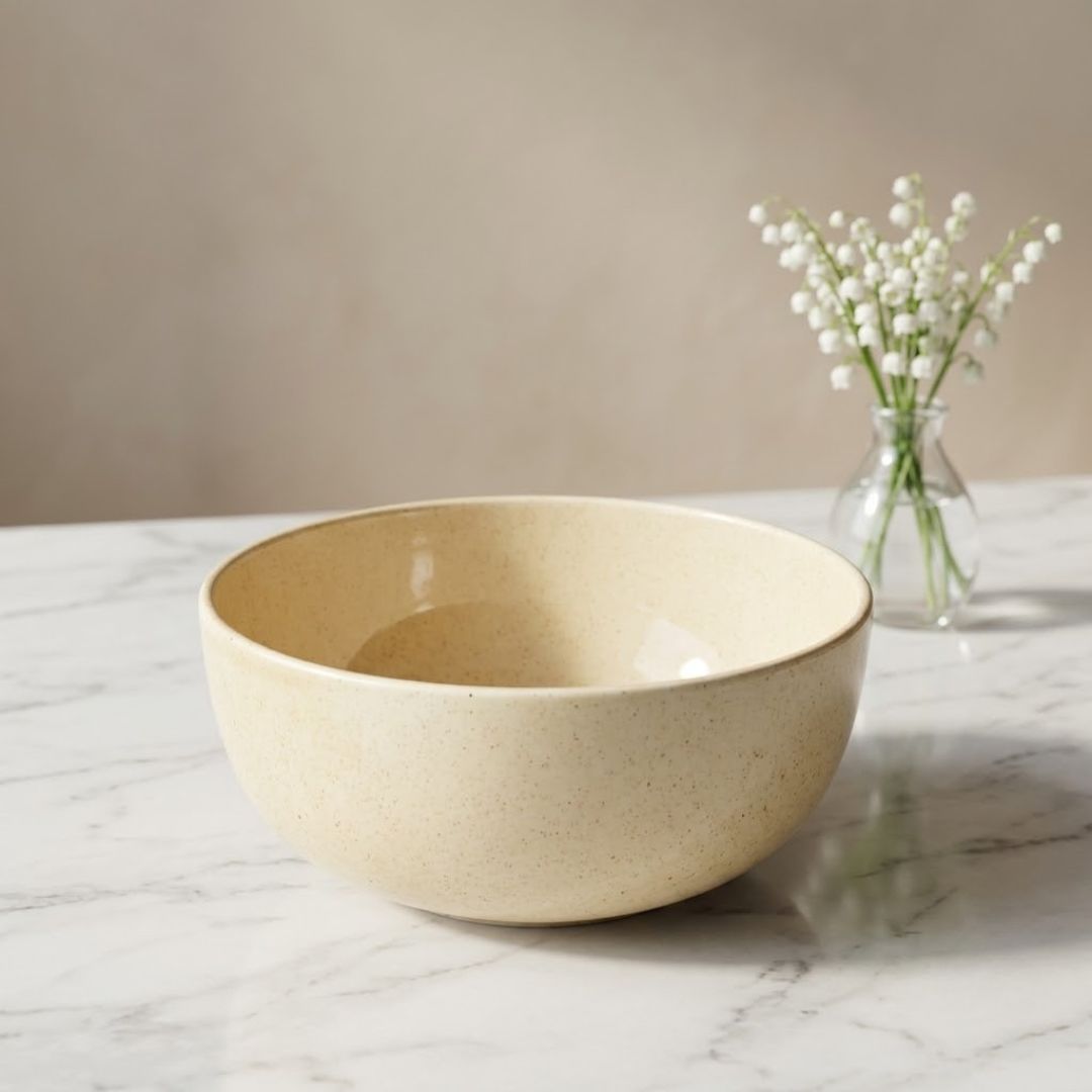 JCPL Fine Porcelain Serving Bowl for Family of 2 Blue Solid Glossy Finish 750ml, (2 Pieces)