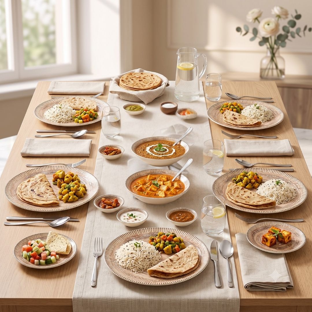 JCPL Porcelain Dinner Set of 20, Ground Textures, Glossy Finish, For Family of 6