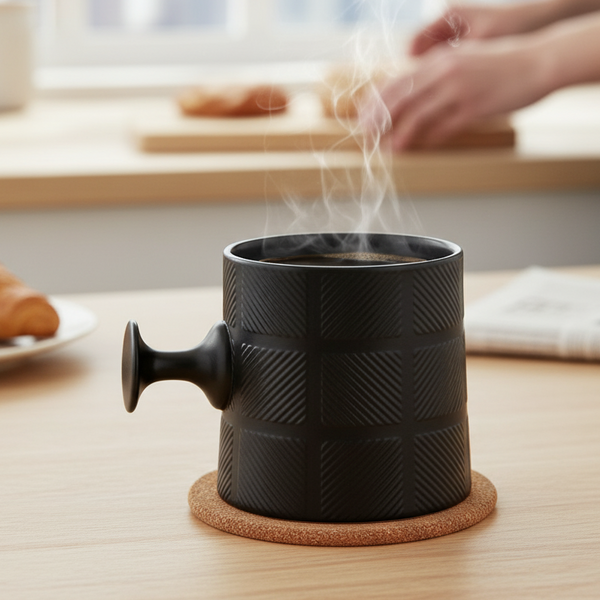 JCPL Bold Checkmate Milk & Coffee Mugs, 1 Pcs, Black – Clay Craft India