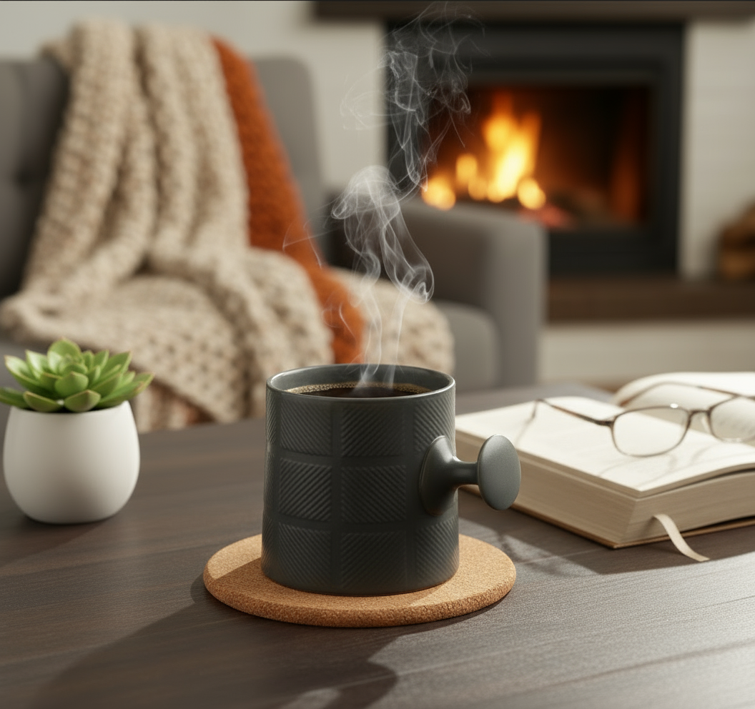 JCPL Bold Checkmate Milk & Coffee Mugs, 1 Pcs, Grey