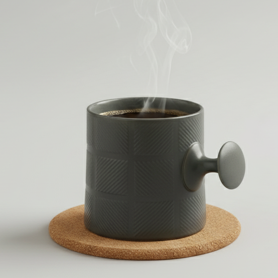 JCPL Bold Checkmate Milk & Coffee Mugs, 1 Pcs, Grey