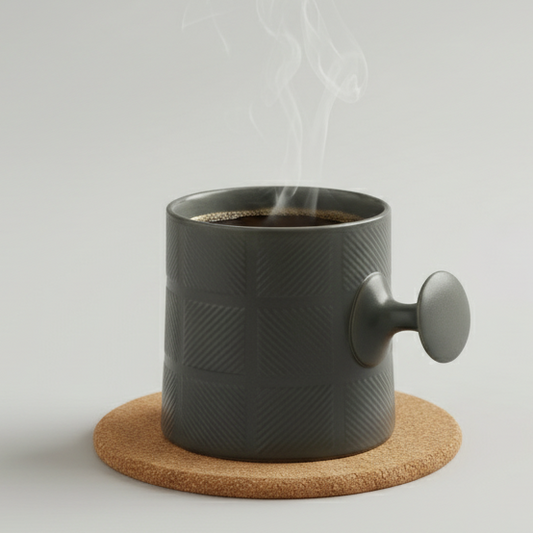 JCPL Bold Checkmate Milk & Coffee Mugs, 1 Pcs, Grey