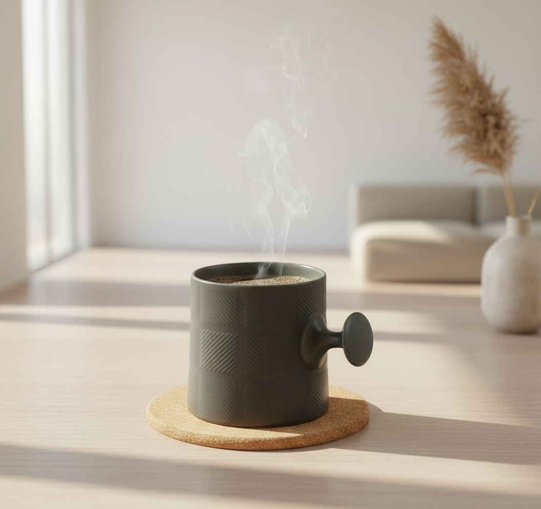 JCPL Bold Checkmate Milk & Coffee Mugs, 1 Pcs, Grey