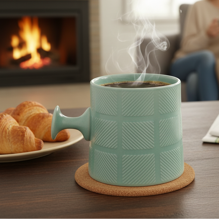 JCPL Bold Checkmate Milk & Coffee Mugs, 1 Pcs, Teal